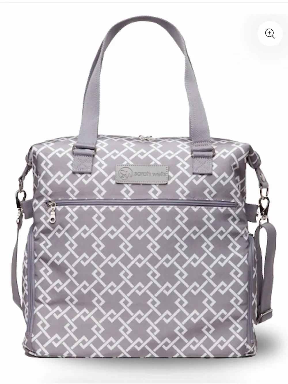 Sarah Wells Lizzy Gray Breast Pump Tote Bag Insulated Crossbody